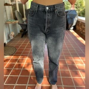 Agolde black denim 90s pinch waist.